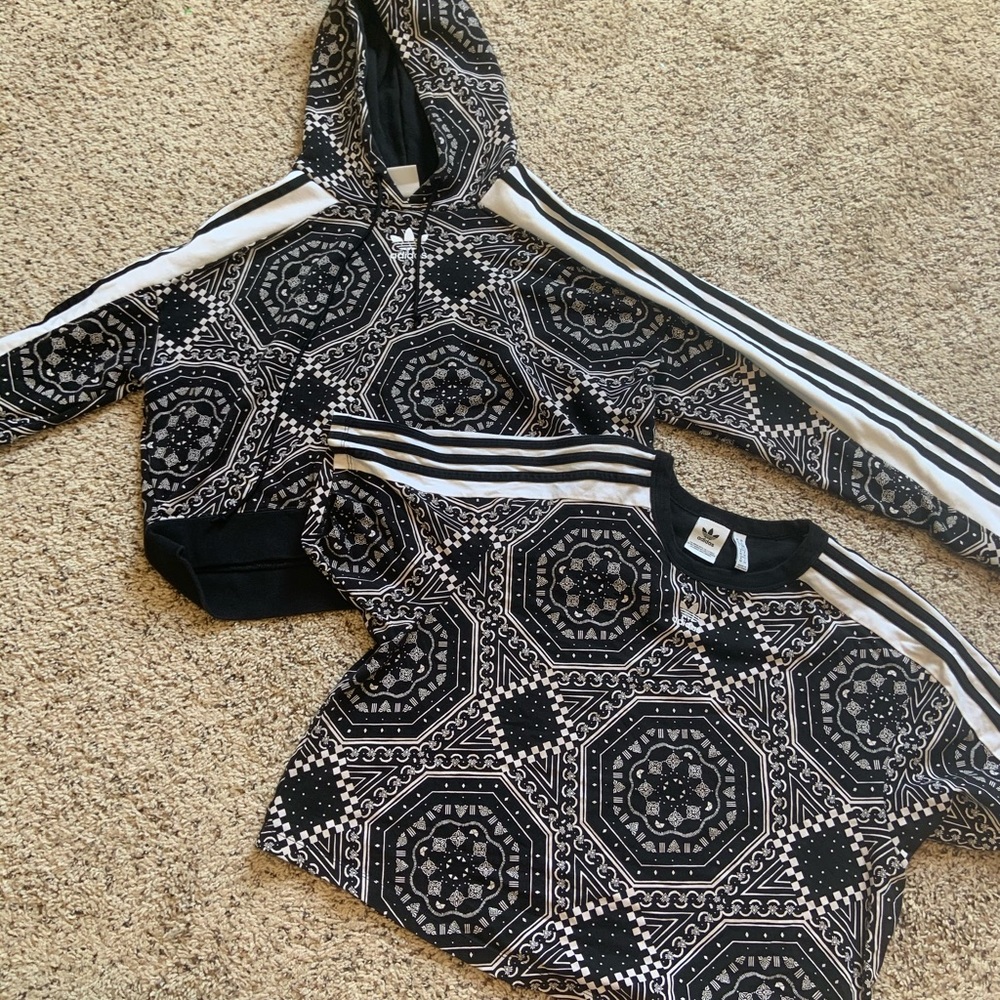 RARE adidas cropped sweatshirt and hoodie
